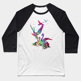 Flying swans Baseball T-Shirt